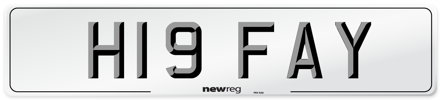 H19 FAY Number Plate from New Reg